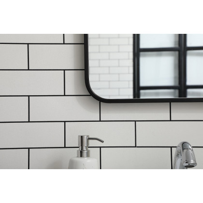 Elegant Wall Mirror - Black, L 30" (MR801830BK)