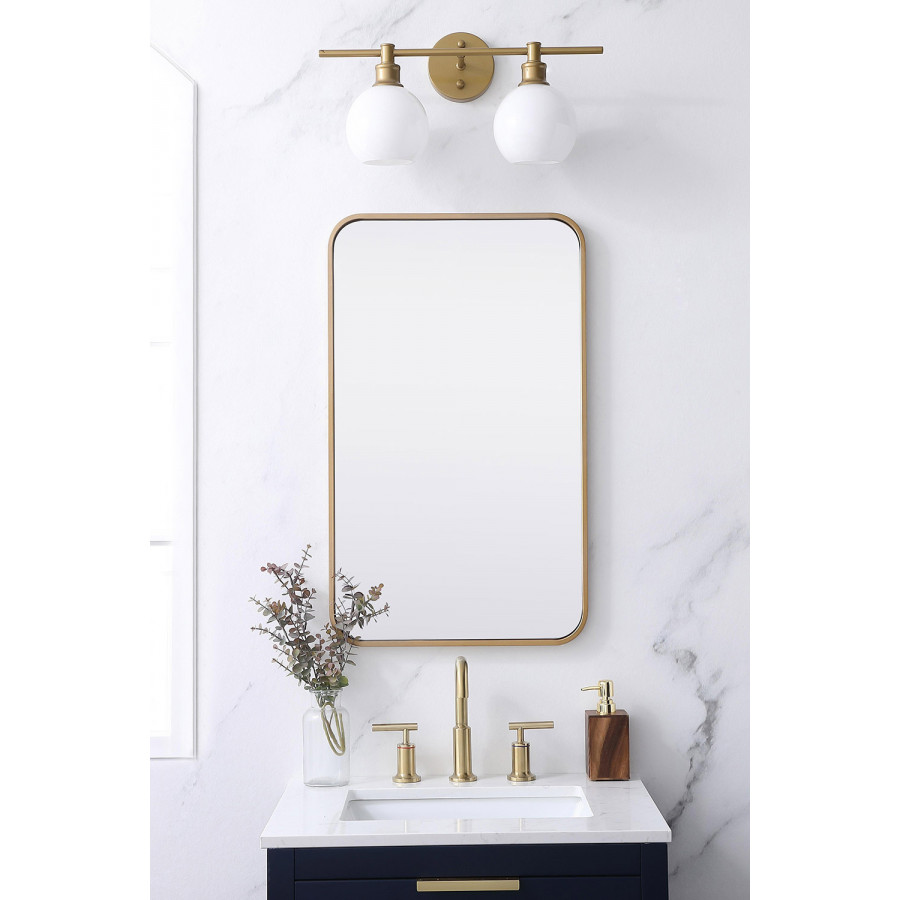 Elegant Wall Mirror - Brass, L 30" (MR801830BR)