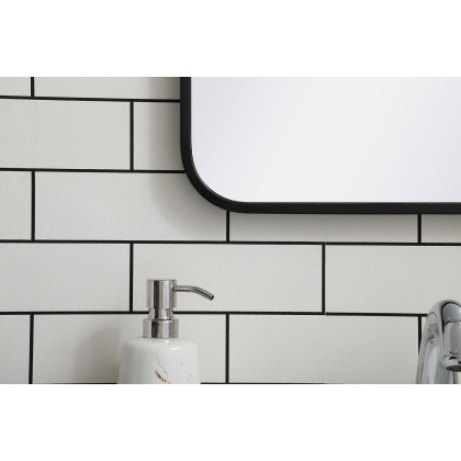 Elegant Wall Mirror - Black, L 36" (MR801836BK)