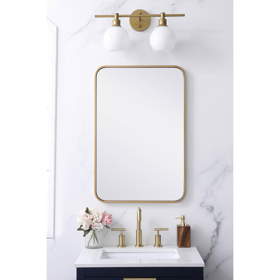 Elegant Wall Mirror - Brass, L 30" (MR802030BR)