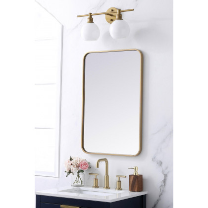 Elegant Wall Mirror - Brass, L 30" (MR802030BR)