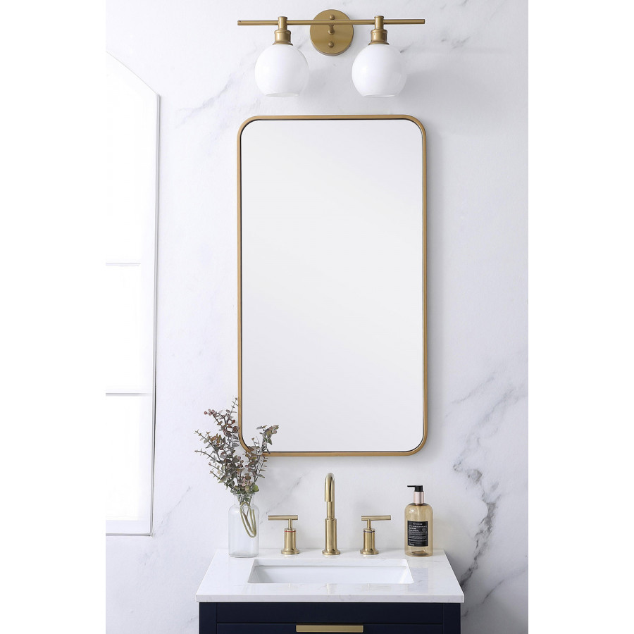 Elegant Wall Mirror - Brass, L 36" (MR802036BR)