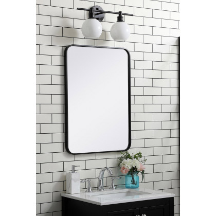 Elegant Wall Mirror - Black, L 30" (MR802230BK)