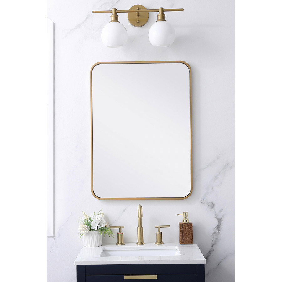 Elegant Wall Mirror - Brass, L 30" (MR802230BR)