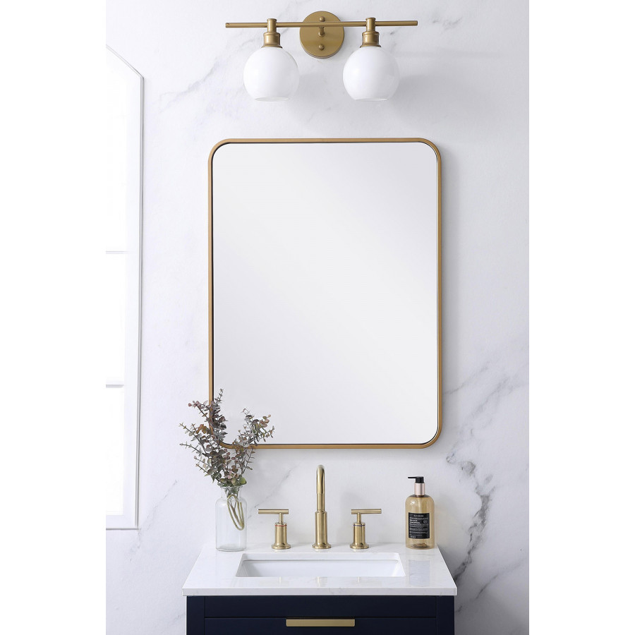 Elegant Wall Mirror - Brass, L 32" (MR802432BR)