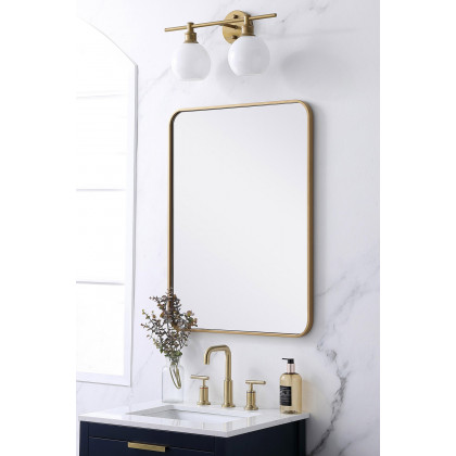 Elegant Wall Mirror - Brass, L 32" (MR802432BR)