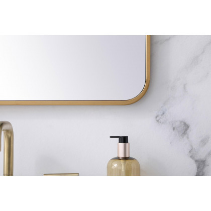 Elegant Wall Mirror - Brass, L 32" (MR802432BR)