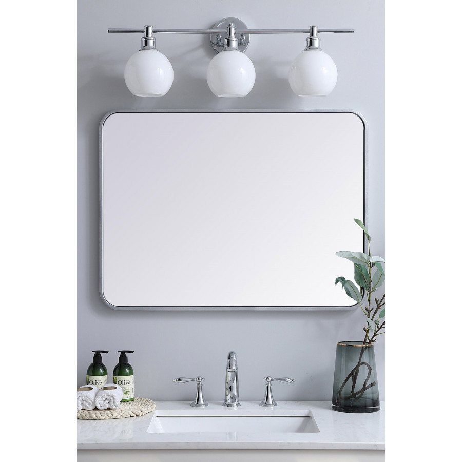 Elegant Wall Mirror - Silver, L 32" (MR802432S)
