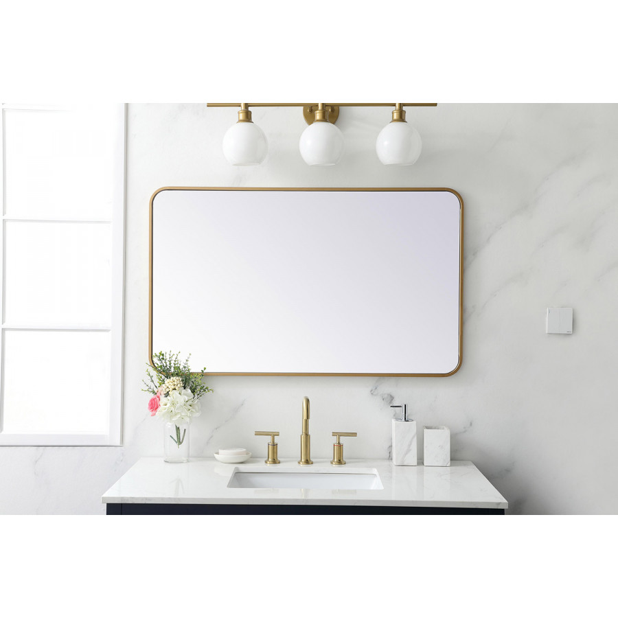 Elegant Wall Mirror - Brass, L 40" (MR802440BR)