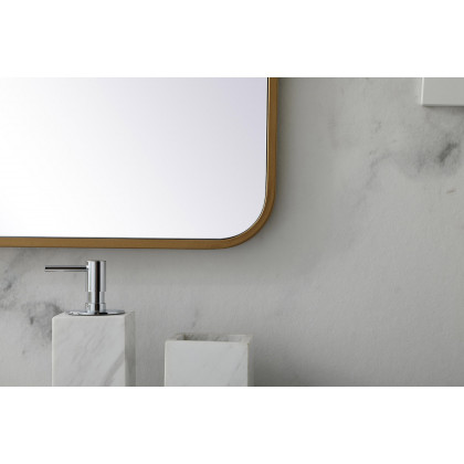 Elegant Wall Mirror - Brass, L 40" (MR802440BR)