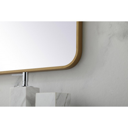 Elegant Wall Mirror - Brass, L 40" (MR802440BR)