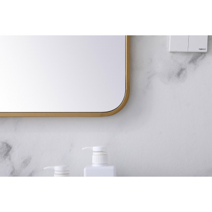 Elegant Wall Mirror - Brass, L 40" (MR802740BR)