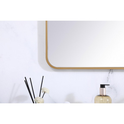 Elegant Wall Mirror - Brass, L 48" (MR803048BR)