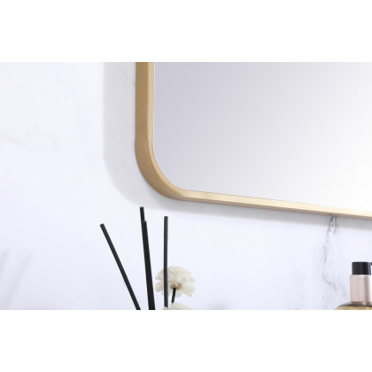 Elegant Wall Mirror - Brass, L 48" (MR803048BR)