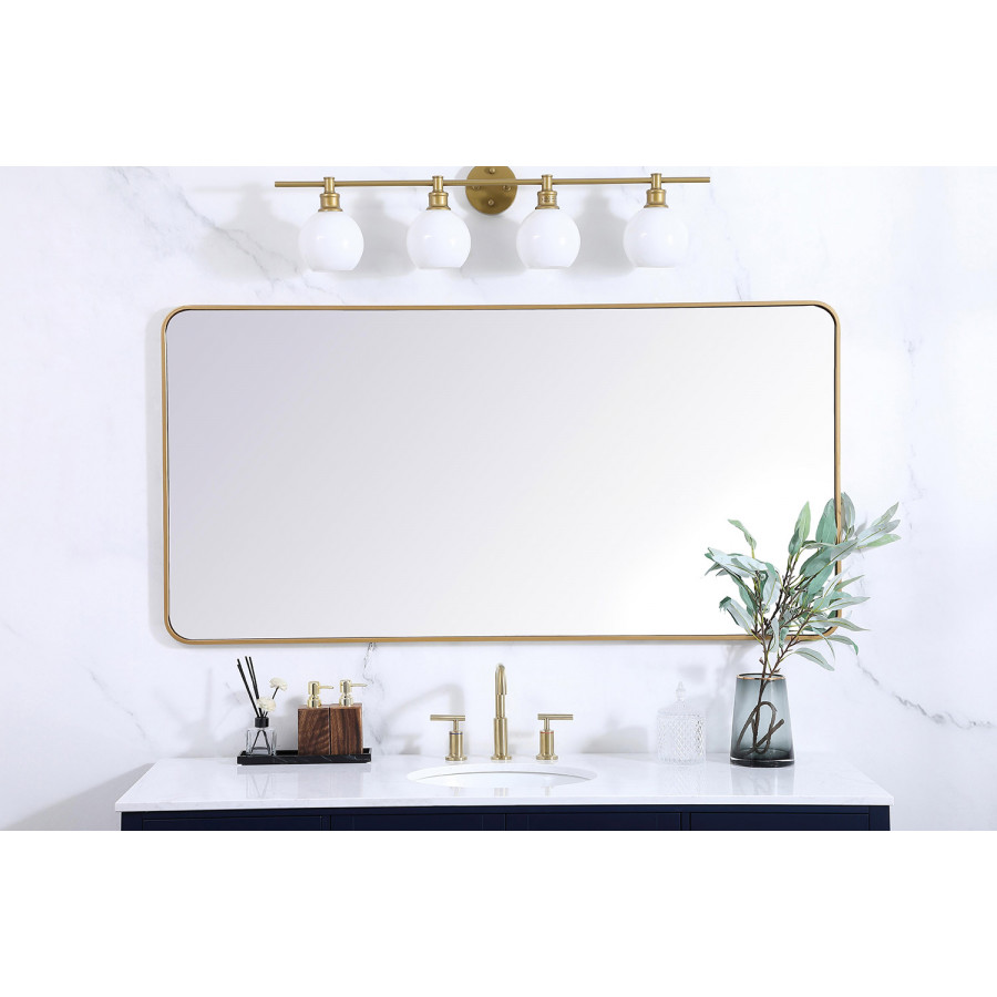 Elegant Wall Mirror - Brass, L 60" (MR803060BR)