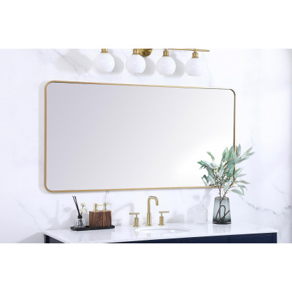 Elegant Wall Mirror - Brass, L 60" (MR803060BR)