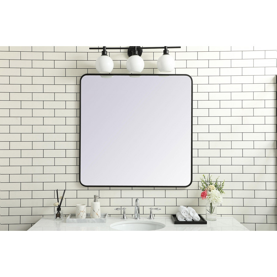 Elegant Wall Mirror - Black, L 36" (MR803636BK)