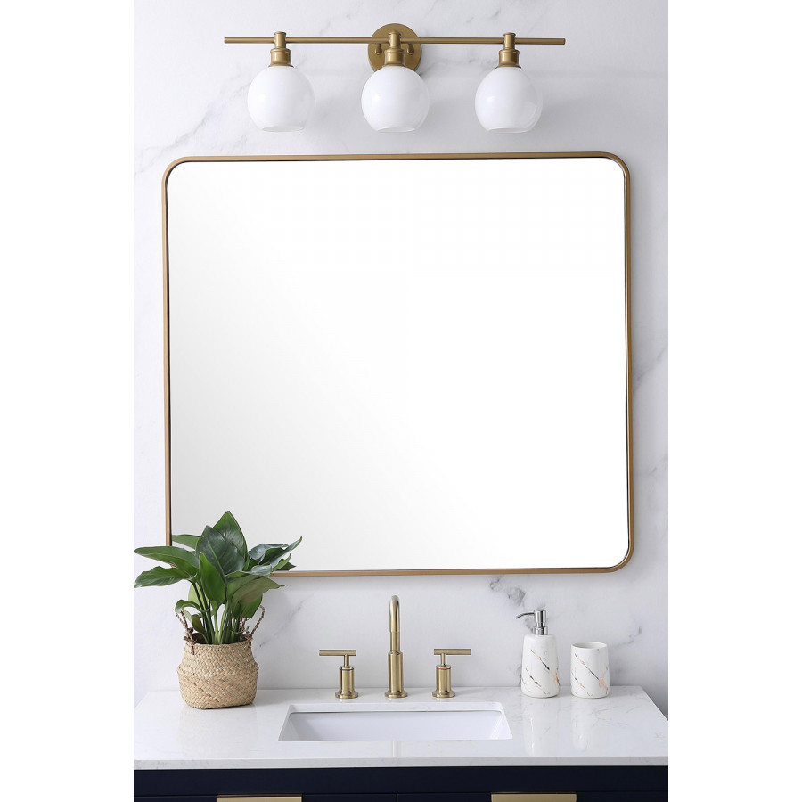 Elegant Wall Mirror - Brass, L 40" (MR803640BR)