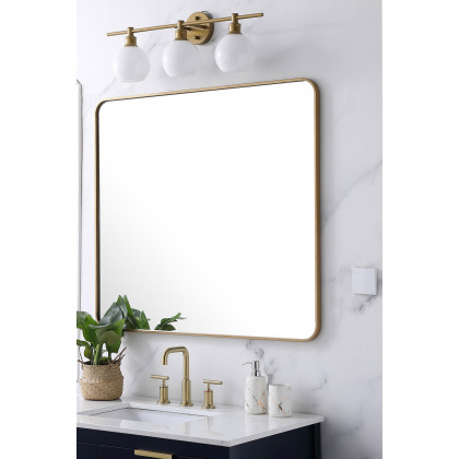 Elegant Wall Mirror - Brass, L 40" (MR803640BR)