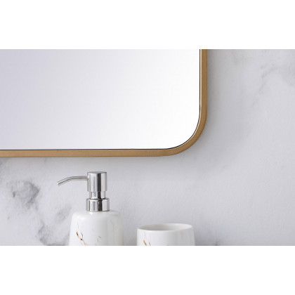 Elegant Wall Mirror - Brass, L 40" (MR803640BR)