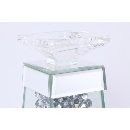 Elegant Sparkle Candleholder - Silver/Clear Mirror, L 14" (MR9239)