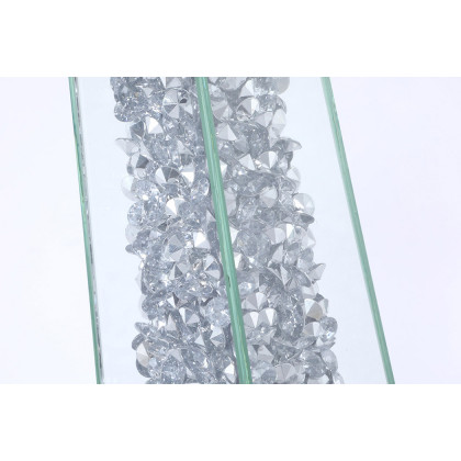 Elegant Sparkle Candleholder - Silver/Clear Mirror, L 14" (MR9239)