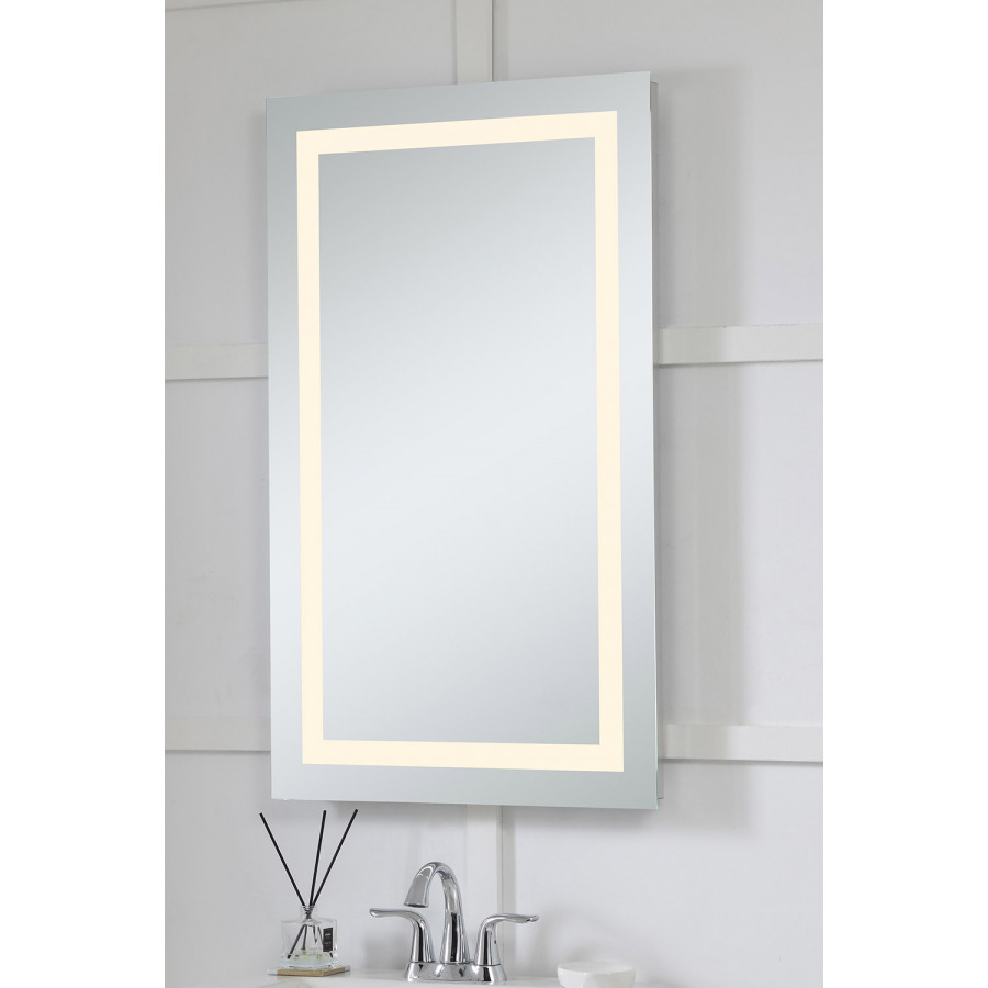 Elegant Wall Mirror - Clear/Warm White, D 24", H 40" (MRE-6014)