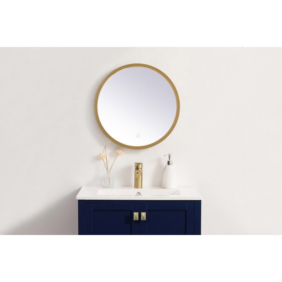Elegant Wall Mirror - Brass, L 18" (MRE6018BR)