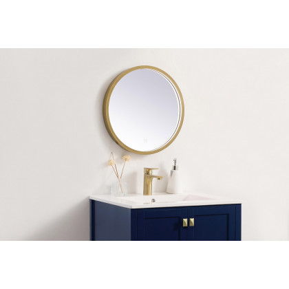 Elegant Wall Mirror - Brass, L 18" (MRE6018BR)