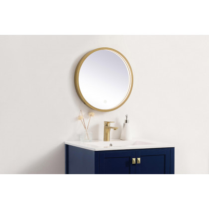 Elegant Wall Mirror - Brass, L 18" (MRE6018BR)