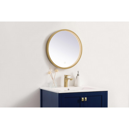 Elegant Wall Mirror - Brass, L 18" (MRE6018BR)