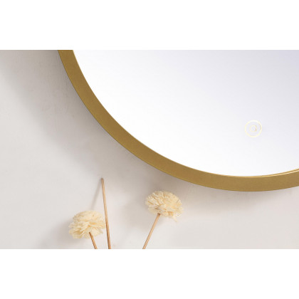Elegant Wall Mirror - Brass, L 18" (MRE6018BR)