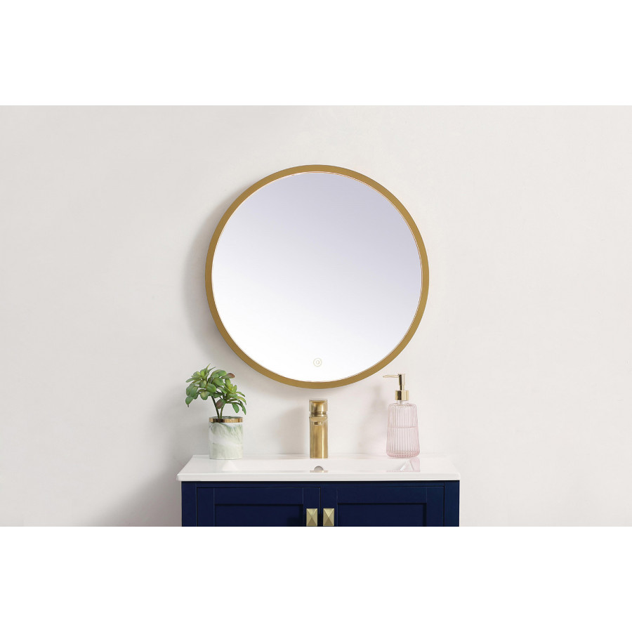 Elegant Wall Mirror - Brass, L 21" (MRE6021BR)