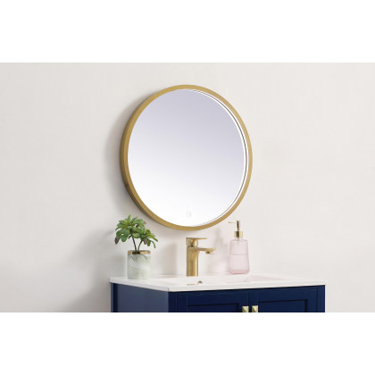 Elegant Wall Mirror - Brass, L 21" (MRE6021BR)