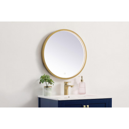 Elegant Wall Mirror - Brass, L 21" (MRE6021BR)