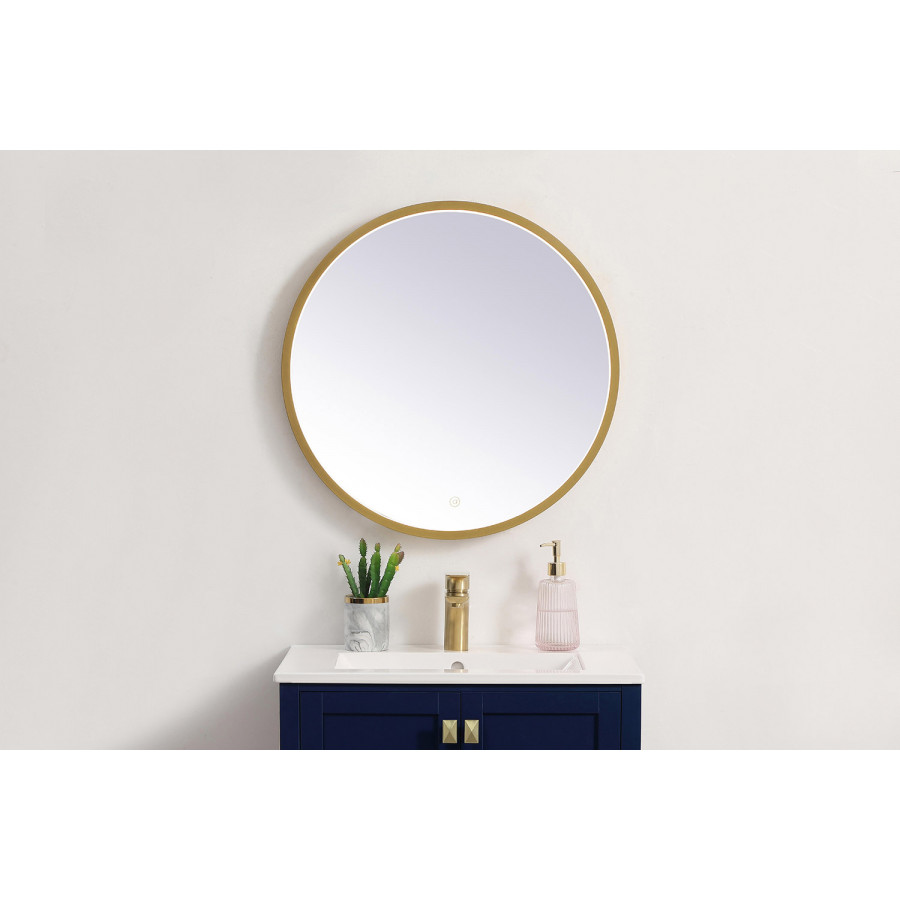 Elegant Wall Mirror - Brass, L 24" (MRE6024BR)
