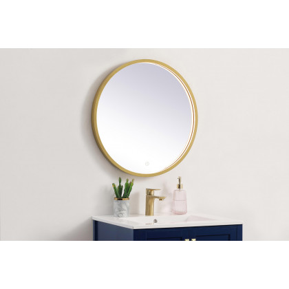 Elegant Wall Mirror - Brass, L 24" (MRE6024BR)