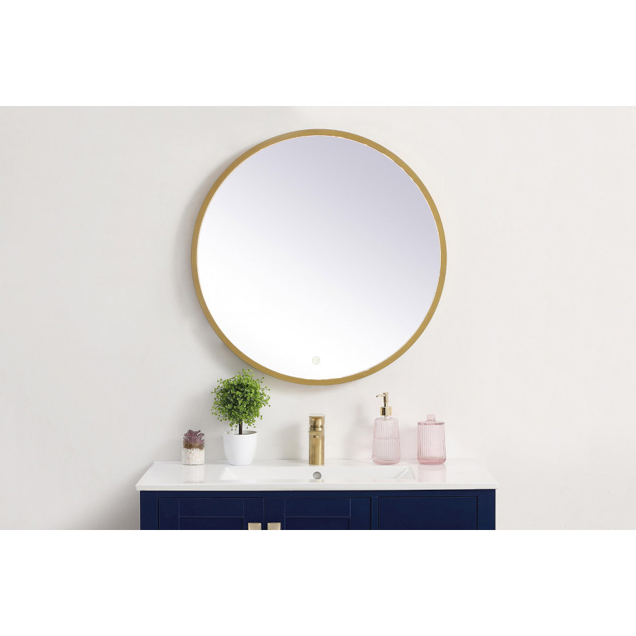 Elegant Wall Mirror - Brass, L 28" (MRE6028BR)