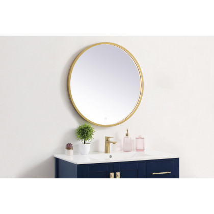 Elegant Wall Mirror - Brass, L 28" (MRE6028BR)