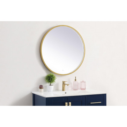 Elegant Wall Mirror - Brass, L 28" (MRE6028BR)