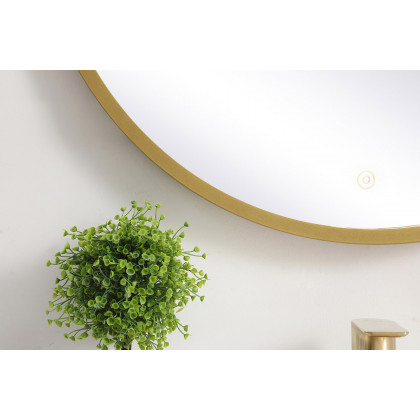 Elegant Wall Mirror - Brass, L 28" (MRE6028BR)