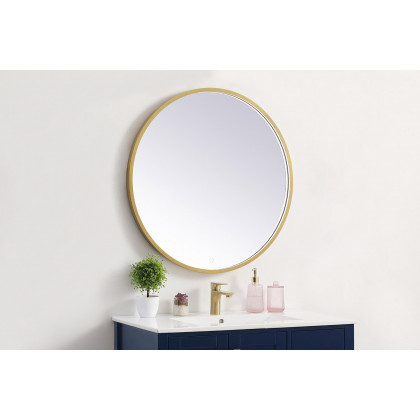 Elegant Wall Mirror - Brass, L 32" (MRE6032BR)