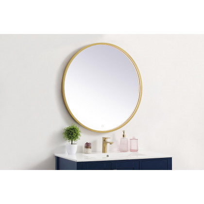 Elegant Wall Mirror - Brass, L 32" (MRE6032BR)