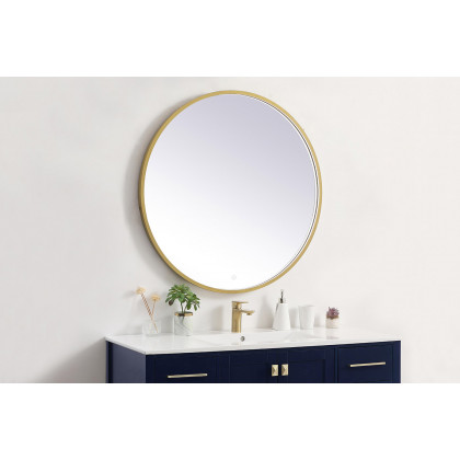 Elegant Wall Mirror - Brass, L 36" (MRE6036BR)