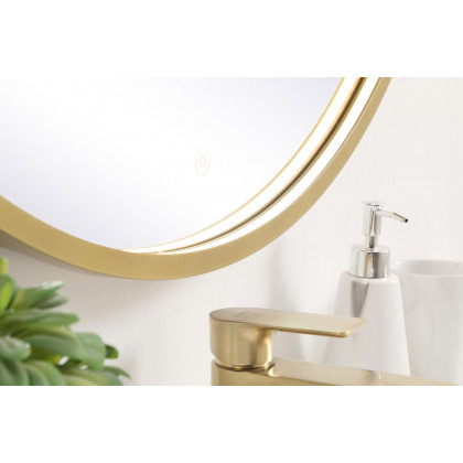 Elegant Wall Mirror - Brass, L 36" (MRE6036BR)