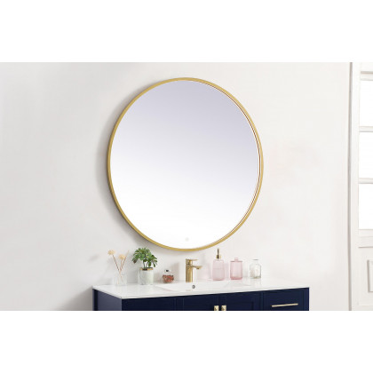 Elegant Wall Mirror - Brass, L 42" (MRE6042BR)