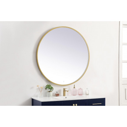 Elegant Wall Mirror - Brass, L 42" (MRE6042BR)
