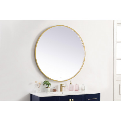 Elegant Wall Mirror - Brass, L 42" (MRE6042BR)