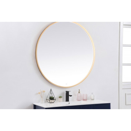 Elegant Wall Mirror - Brass, L 45" (MRE6045BR)