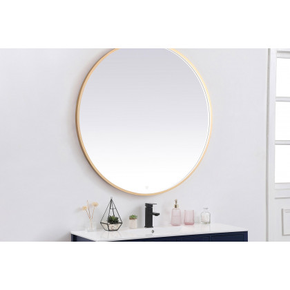 Elegant Wall Mirror - Brass, L 45" (MRE6045BR)
